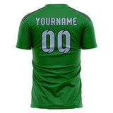 Custom Emerald Green Light Blue Soccer Jersey