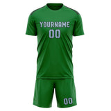 Custom Emerald Green Light Blue Soccer Set