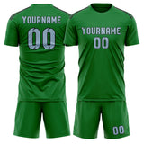Custom Emerald Green Light Blue Soccer Set