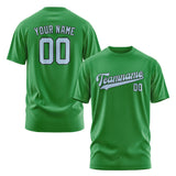 Custom Emerald Green Light Blue T-Shirt