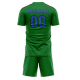 Custom Emerald Green Sky Blue Soccer Set