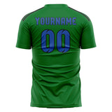 Custom Emerald Green Sky Blue Soccer Jersey