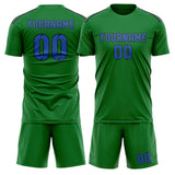 Custom Emerald Green Sky Blue Soccer Set