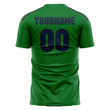 Custom Emerald Green Blue Soccer Jersey