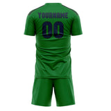 Custom Emerald Green Blue Soccer Set
