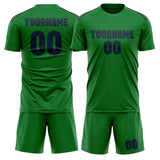 Custom Emerald Green Blue Soccer Set
