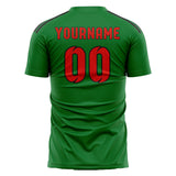 Custom Emerald Green Orange Red Soccer Jersey