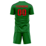 Custom Emerald Green Orange Red Soccer Set