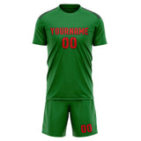 Custom Emerald Green Orange Red Soccer Set