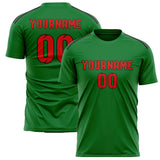 Custom Emerald Green Orange Red Soccer Jersey
