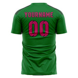 Custom Emerald Green Pink Soccer Jersey