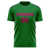 Custom Emerald Green Pink Soccer Jersey