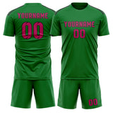 Custom Emerald Green Pink Soccer Set