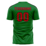 Custom Emerald Green Red Soccer Jersey