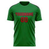 Custom Emerald Green Red Soccer Jersey