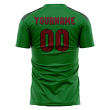 Custom Emerald Green Crimson Red Soccer Jersey