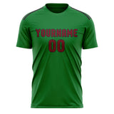 Custom Emerald Green Crimson Red Soccer Jersey