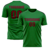 Custom Emerald Green Crimson Red Soccer Jersey
