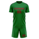 Custom Emerald Green Coral Red Soccer Set