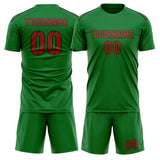 Custom Emerald Green Coral Red Soccer Set