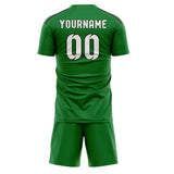 Custom Emerald Green White Soccer Set
