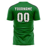 Custom Emerald Green White Soccer Jersey