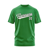 Custom Emerald Green White T-Shirt