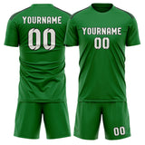 Custom Emerald Green White Soccer Set