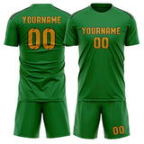 Custom Emerald Green Yellow Soccer Set