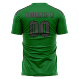 Custom Emerald Green Dark Grey Soccer Jersey