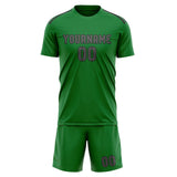 Custom Emerald Green Dark Grey Soccer Set