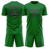 Custom Emerald Green Dark Grey Soccer Set
