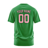 Custom Emerald Green Light Pink T-Shirt