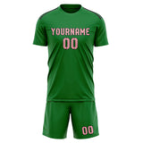 Custom Emerald Green Light Pink Soccer Set
