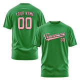 Custom Emerald Green Light Pink T-Shirt