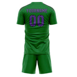 Custom Emerald Green Light Purple Soccer Set