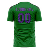 Custom Emerald Green Light Purple Soccer Jersey