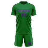 Custom Emerald Green Light Purple Soccer Set