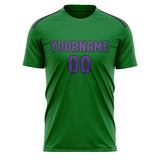 Custom Emerald Green Light Purple Soccer Jersey