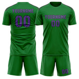 Custom Emerald Green Light Purple Soccer Set