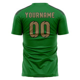Custom Emerald Green Light Khaki Soccer Jersey