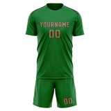Custom Emerald Green Light Khaki Soccer Set
