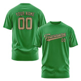 Custom Emerald Green Light Khaki T-Shirt