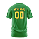 Custom Emerald Green Light Yellow T-Shirt