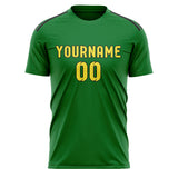 Custom Emerald Green Light Yellow Soccer Jersey