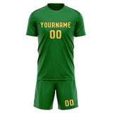Custom Emerald Green Light Yellow Soccer Set