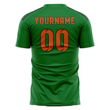 Custom Emerald Green Orange Soccer Jersey