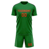 Custom Emerald Green Orange Soccer Set