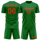 Custom Emerald Green Orange Soccer Set