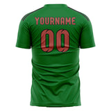 Custom Emerald Green Copper Rose Soccer Jersey